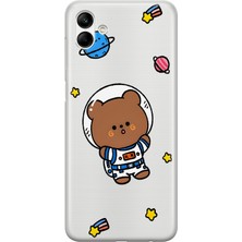 Mobilpad Samsung Galaxy A04 Uyumlu Baskılı Yumuşak Silikon Şeffaf Telefon Kılıfı