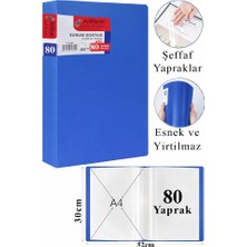 ArtMaster Mavi Sunum Dosyası 80 Li 1 Adet Poşet Dosyalı Katalog Dosyası 80 Poşetli Kendinden Dosya Plastik Kapaklı