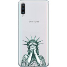 Mobilpad Samsung Galaxy A70 Uyumlu Baskılı Yumuşak Silikon Şeffaf Telefon Kılıfı