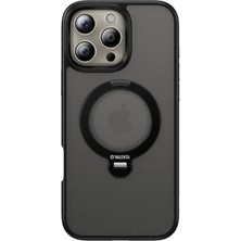 Valenta Back Cover Frost Stand Magsafe Uyumlu Telefon Kılıfı (Siyah)