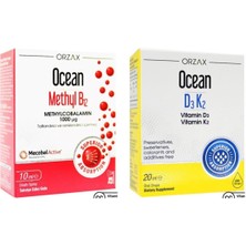 Orzax Ocean Methyl B12 1000ΜG Sprey 10 ml ve Ocean D3 K2 Damla 20 ml