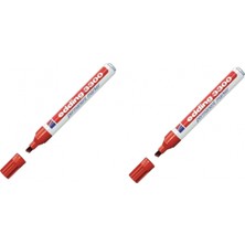 Edding Permanent Markör (Kesik Uç) Kırmızı (ED-3300) ( 2 Adet )