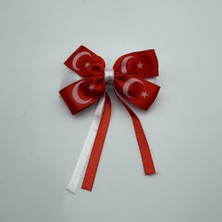 Mare Accessories Türk Bayrak Desenli Çift Katlı Fiyonk Toka