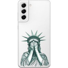 Mobilpad Samsung Galaxy S22 Uyumlu Baskılı Yumuşak Silikon Şeffaf Telefon Kılıfı