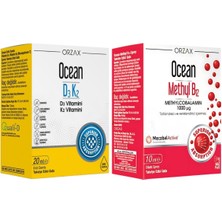 Orzax Ocean D3K2 Damla ve Methyl B12 10 ml Sprey