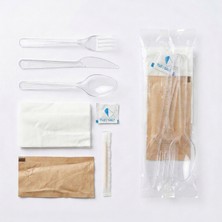 25 Adet Plastik Lüks 7’li Çatal Kaşık Bıçak Seti