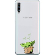 Mobilpad Samsung Galaxy A70 Uyumlu Baskılı Yumuşak Silikon Şeffaf Telefon Kılıfı