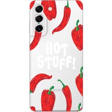 Mobilpad Samsung Galaxy S21 Fe Uyumlu Baskılı Yumuşak Silikon Şeffaf Telefon Kılıfı