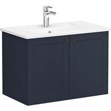 VitrA Root Classic Lavabo Dolabı 80 Cm, Iki Kapaklı Köşeli Lavabo, Mat Lacivert 68713