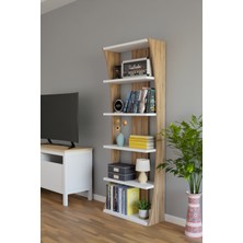 Alpa Ev Mobilya 6 Raflı 150 CM Salon Rafı Çok Amaçlı Düzenleyici Modern Kitaplık | Ofis Dolabı Organizer