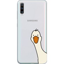 Mobilpad Samsung Galaxy A70 Uyumlu Baskılı Yumuşak Silikon Şeffaf Telefon Kılıfı