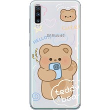 Mobilpad Samsung Galaxy A70 Uyumlu Baskılı Yumuşak Silikon Şeffaf Telefon Kılıfı