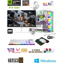 Apphirex Full White X75 Ryzen 7 5700X 32GB 1tb M2 SSD RTX5060 27' 150Hz Qhd Sıvı Soğutma Masaüstü Oyuncu Bilgisayarı