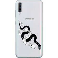 Mobilpad Samsung Galaxy A70 Uyumlu Baskılı Yumuşak Silikon Şeffaf Telefon Kılıfı