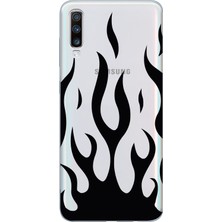 Mobilpad Samsung Galaxy A70 Uyumlu Baskılı Yumuşak Silikon Şeffaf Telefon Kılıfı