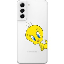 Mobilpad Samsung Galaxy S21 Uyumlu Baskılı Yumuşak Silikon Şeffaf Telefon Kılıfı