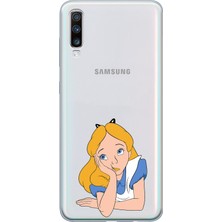 Mobilpad Samsung Galaxy A70 Uyumlu Baskılı Yumuşak Silikon Şeffaf Telefon Kılıfı