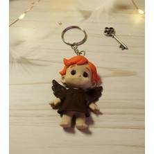 OEM EMR3D Tasarım Esnek Hareketli Koruyucu Melek Figür Anahtarlık