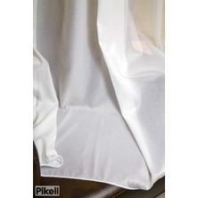 Pikeli - Bambu Soft Ipek Dokulu Tül Perde - 1x3 Sık Pile - Hazır Dikim