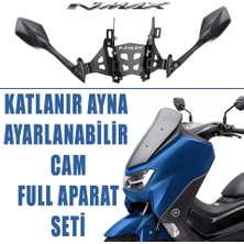 T-Moto Nmax 125/155 2021-2024 Katlanabilir Ayna + Ayna Kapatma Vida Seti Hediye