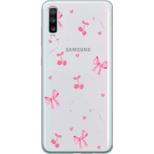 Mobilpad Samsung Galaxy A70 Uyumlu Baskılı Yumuşak Silikon Şeffaf Telefon Kılıfı