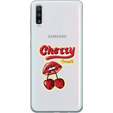 Mobilpad Samsung Galaxy A70 Uyumlu Baskılı Yumuşak Silikon Şeffaf Telefon Kılıfı