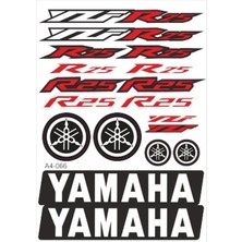 Gogo Yamaha R25 A4 Sticker Etiket Yapıştırma Kırmızı