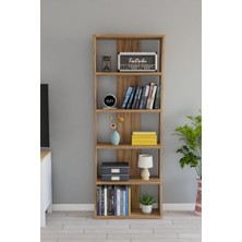 Alpa Ev Mobilya 6 Raflı 150 CM Salon Rafı Çok Amaçlı Düzenleyici Modern Kitaplık | Ofis Dolabı Organizer