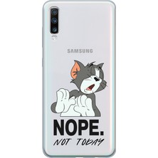 Mobilpad Samsung Galaxy A70 Uyumlu Baskılı Yumuşak Silikon Şeffaf Telefon Kılıfı