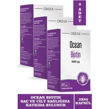 Orzax Ocean Biotin 5000 Mcg 60 Kapsül 3 Adet