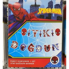 Çavuş E-Ticaret Örümcek Model Iyi Ki Doğdun Karakterli Yazı Banner Spıderman