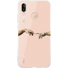 Mobilpad Huawei P20 Lite Uyumlu Baskılı Yumuşak Silikon Şeffaf Telefon Kılıfı