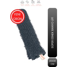 LET'SCRUB Süper Esnek Antrasit Banyo Lifi Tüm Cilt Tiplerine Uygun Duş Lifi Unisex 20X30 cm