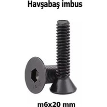 Venoa M6X20 mm Havşabaş Imbus Civata 10.9 Kalite Siyah DIN7991 Alyan Vida – 30 Adet