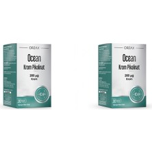 Orzax Ocean Krom Pikolinat 200 Ug 90 Bitkisel Kapsül 2'li Paket