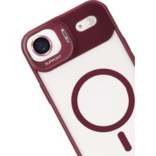 Dadya Milla Ddy  Apple iPhone 17 Air Remim Lensli Magsafe Standlı Kapak - Bordo Mil