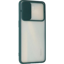 Dadya Milla Ddy  Oppo Reno 4 Lite Kılıf Palm Buzlu Kamera Sürgülü Silikon - Yeşil Mil