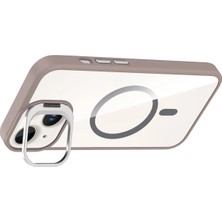 Dadya Milla Ddy  Apple iPhone 15 Plus Remim Lensli Magsafe Standlı Kapak - Titan Gri Mil