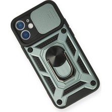 Dadya Milla Ddy  iPhone 11 Kılıf Pars Lens Yüzüklü Silikon - Yeşil Mil