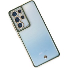 Dadya Milla Ddy  Samsung Galaxy S21 Ultra Kılıf Liva Lens Silikon - Yeşil Mil