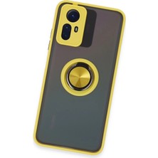 Dadya Milla Ddy  Xiaomi Redmi Note 12S Kılıf Montreal Yüzüklü Silikon Kapak - Sarı Mil