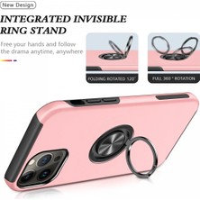 Dadya Milla Ddy  iPhone 13 Pro Kılıf Elit Yüzüklü Kapak - Pembe Mil
