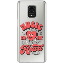 Mobilpad Xiaomi Redmi Note 9 Pro Uyumlu Baskılı Yumuşak Silikon Şeffaf Telefon Kılıfı