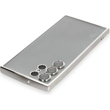 Dadya Milla Ddy  Samsung Galaxy S22 Ultra Kılıf  Lensli Silikon - Gümüş Mil