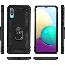 Dadya Milla Ddy  Samsung Galaxy A02 Kılıf Sofya Yüzüklü Silikon Kapak - Siyah Mil