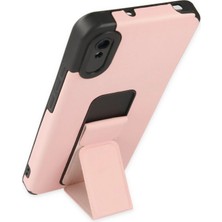 Dadya Milla Ddy  Xiaomi Redmi 9A Kılıf Mega Standlı Silikon - Pudra Mil