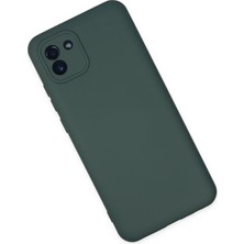 Dadya Milla Ddy  Samsung Galaxy A03 Kılıf Nano Içi Kadife Silikon - Koyu Yeşil Mil