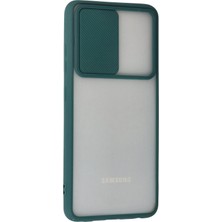 Dadya Milla Ddy  Samsung Galaxy A72 Kılıf Palm Buzlu Kamera Sürgülü Silikon - Yeşil Mil