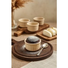 Nur Nurev Porselen Lüx Sufle ve Kek Fırın Kabı Kasesi 6'lı Desenli 170 cc Isıya Dayanıklı