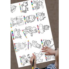 Sayılar ile Dev Boyama Rulosu 62×100 cm – Anaokulu / Kreş / Doğum Günü Aktivite Kağıdı